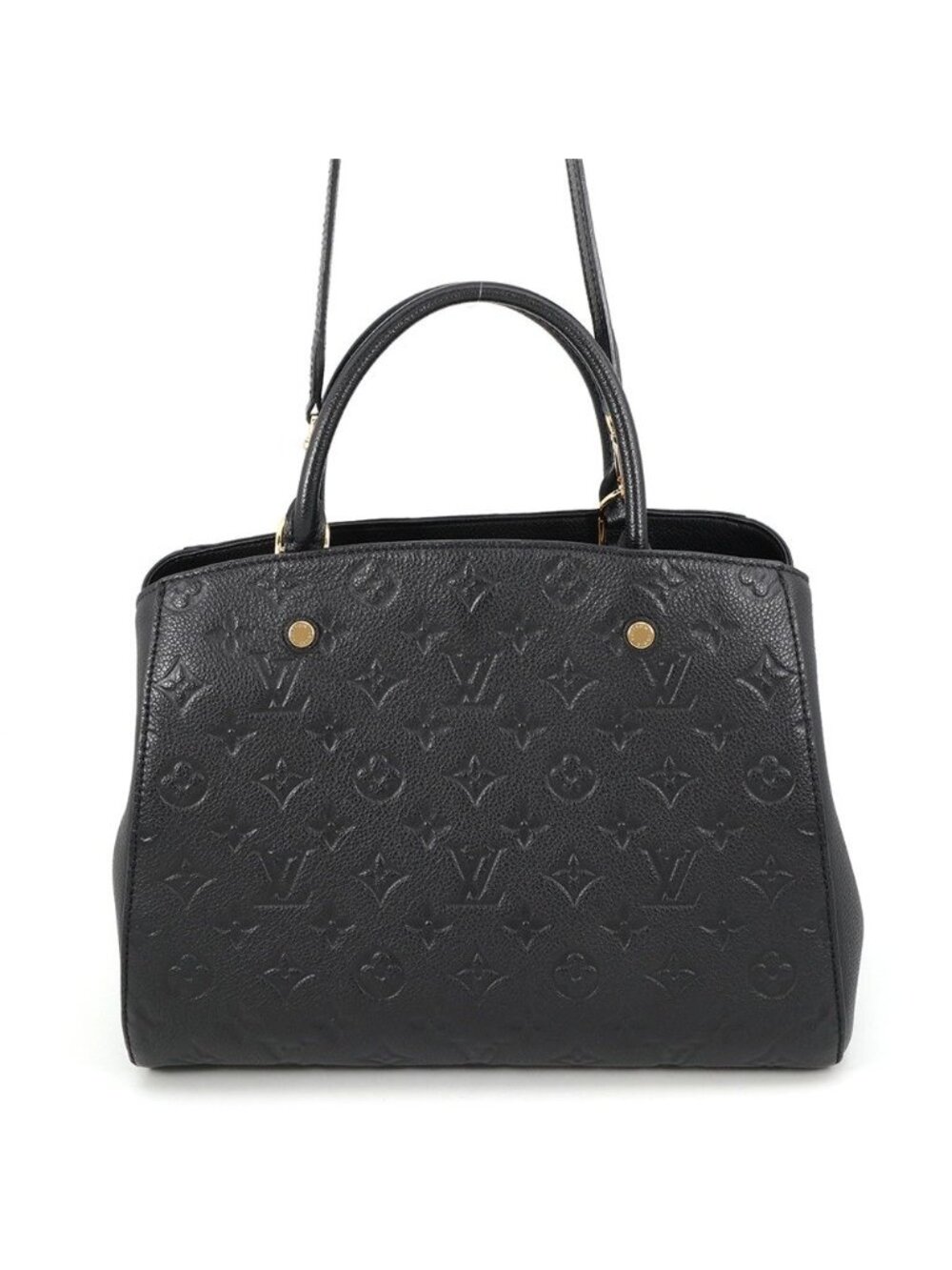 Louis Vuitton Monogram Empreinte Montaigne MM 2-Way Shoulder Bag Black